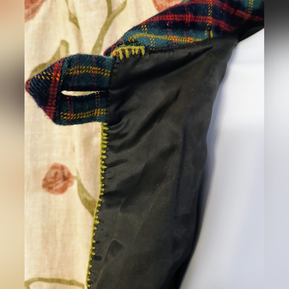 Patchwork Plaid Wool Jacket W/ Lining, Beautiful … - image 2